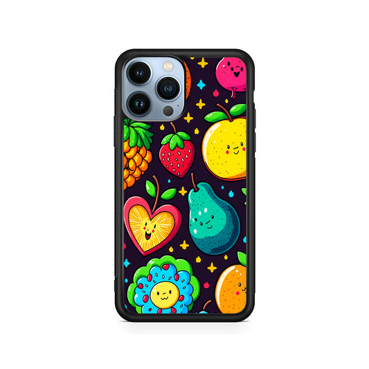 Cute Colorful Fruit Cartoon iPhone 15 Pro Case