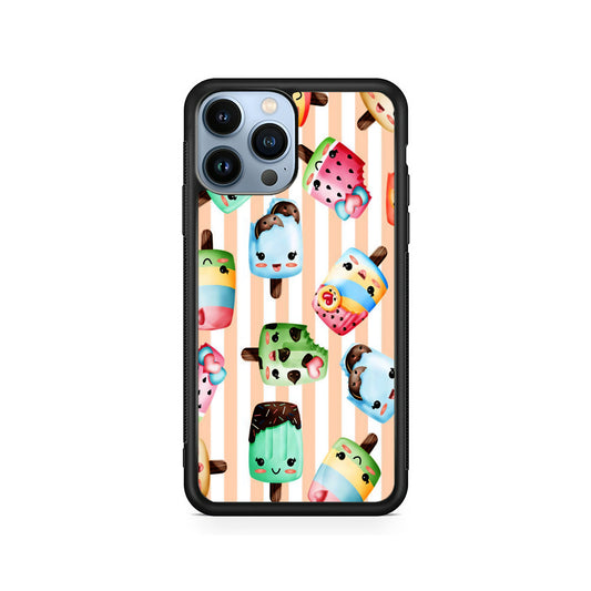 Cute Face Ice Cream Stick iPhone 15 Pro Case