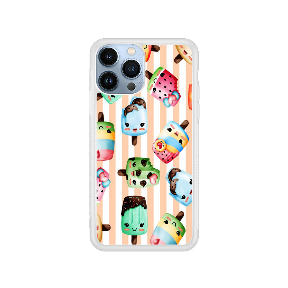 Cute Face Ice Cream Stick iPhone 15 Pro Case