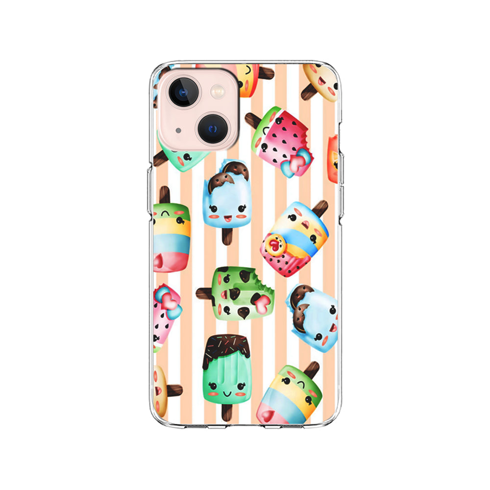 Cute Face Ice Cream Stick iPhone 15 Plus Case