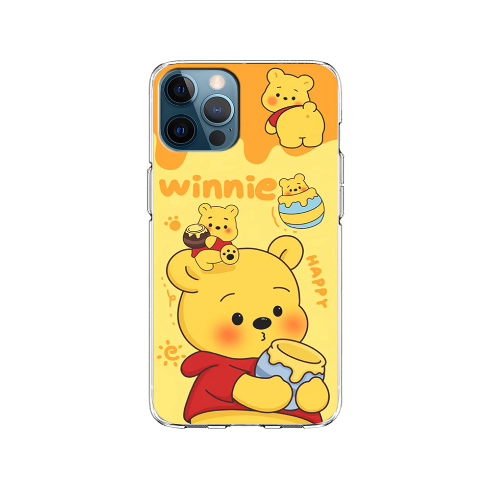 Cute Winnie The Pooh Happy iPhone 15 Pro Case