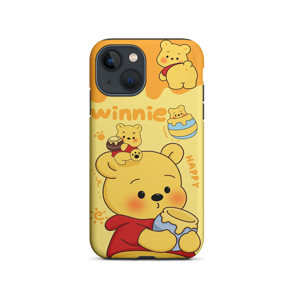 Cute Winnie The Pooh Happy iPhone 15 Plus Case