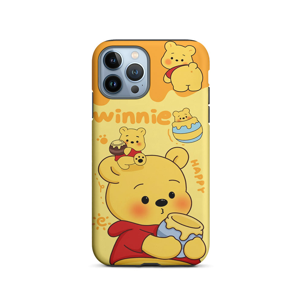 Cute Winnie The Pooh Happy iPhone 15 Pro Case