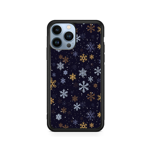 Dark Blue Yellow Winter iPhone 15 Pro Case