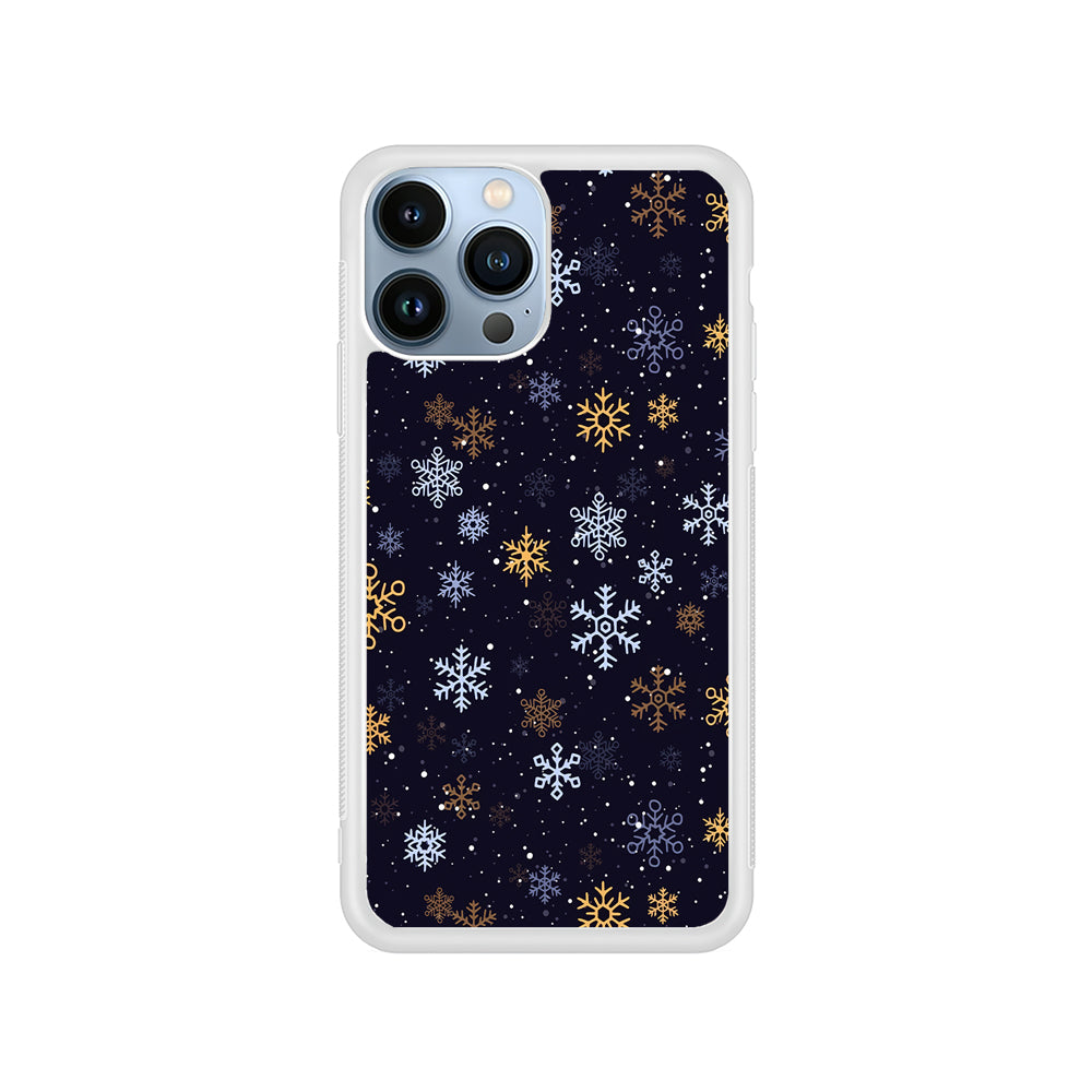 Dark Blue Yellow Winter iPhone 15 Pro Case