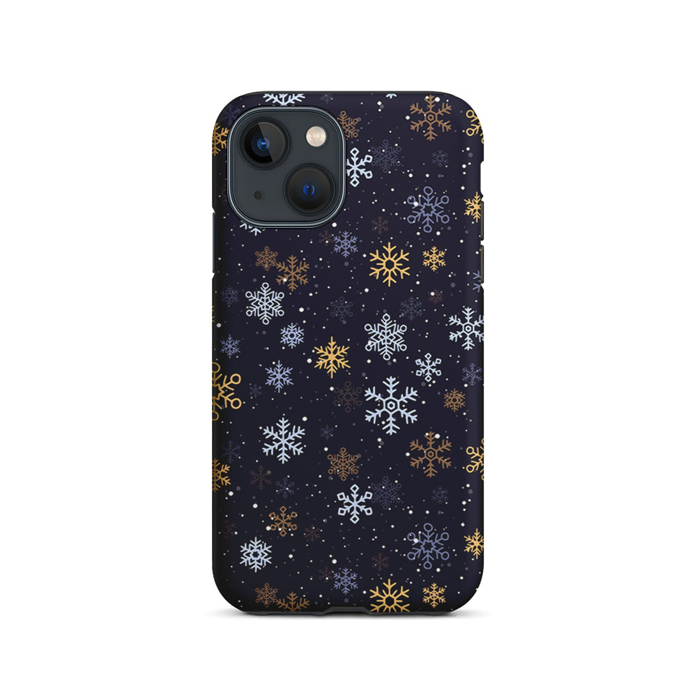 Dark Blue Yellow Winter iPhone 15 Plus Case