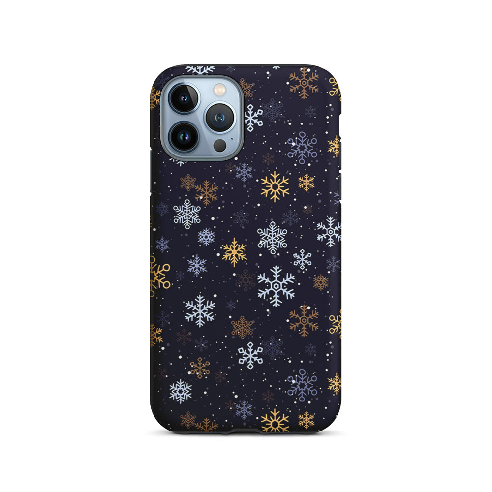 Dark Blue Yellow Winter iPhone 15 Pro Case