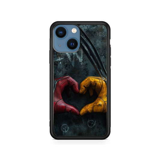 Deadpool and Wolverine Symbol of Love iPhone 15 Plus Case