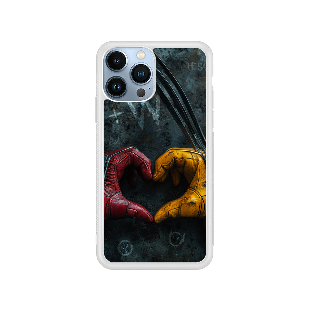 Deadpool and Wolverine Symbol of Love iPhone 15 Pro Case