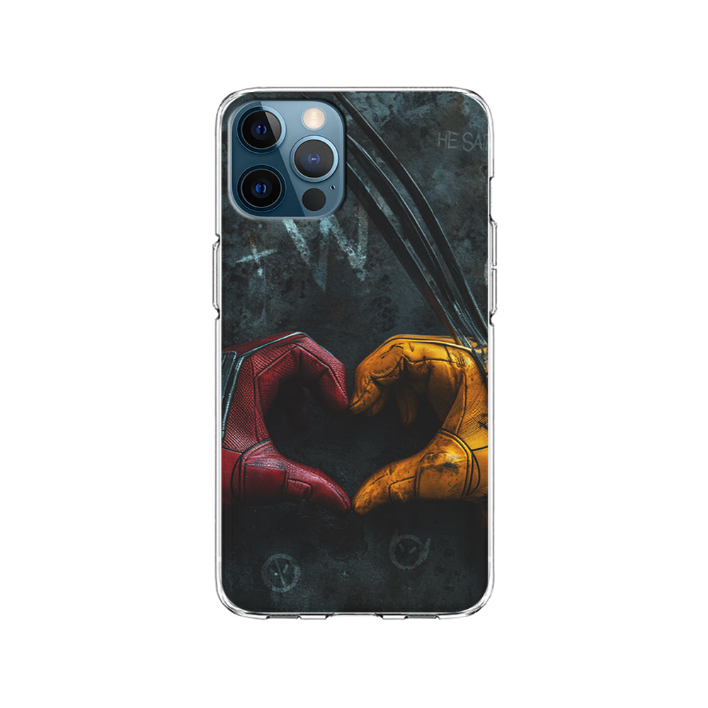 Deadpool and Wolverine Symbol of Love iPhone 15 Pro Case