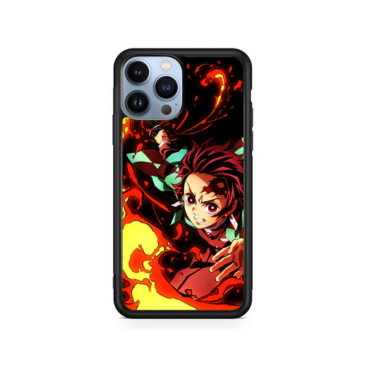 Demon Slayer Tanjiro Battle Mode iPhone 15 Pro Case