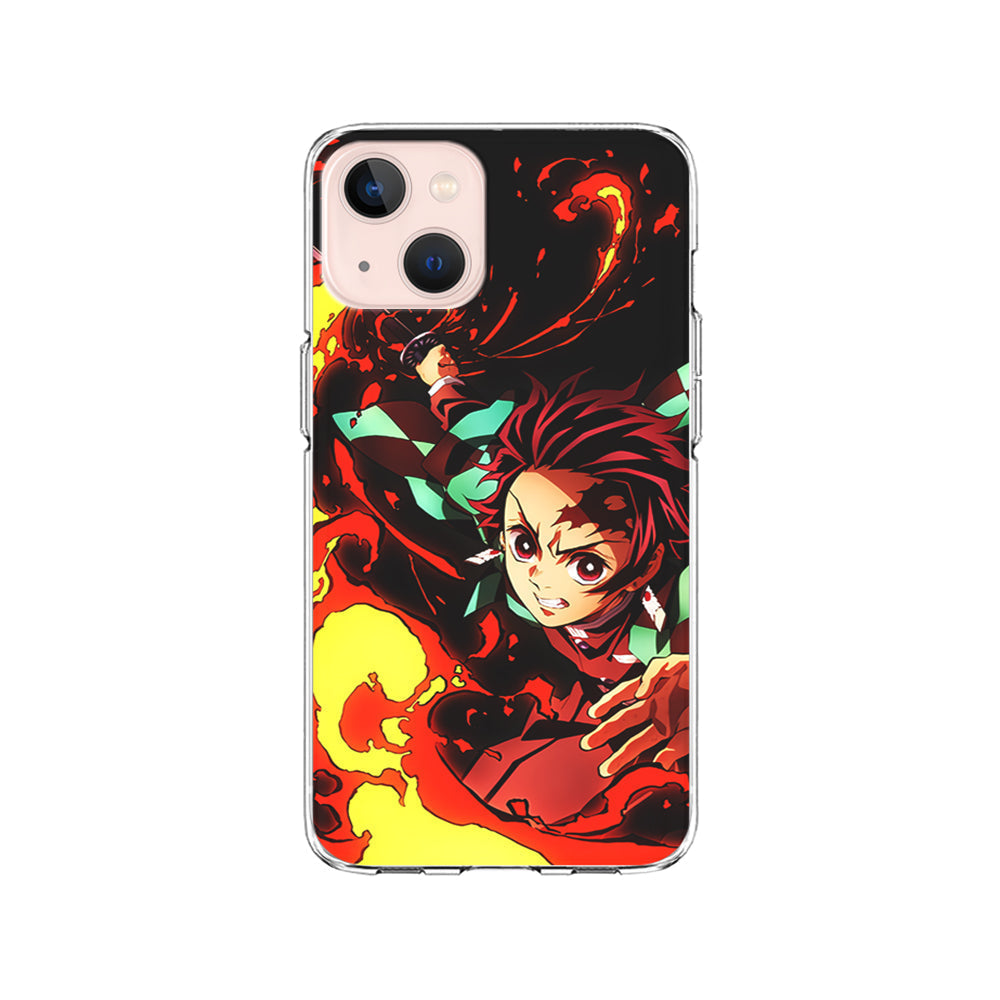 Demon Slayer Tanjiro Battle Mode iPhone 15 Plus Case