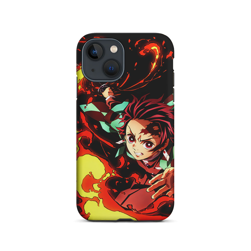 Demon Slayer Tanjiro Battle Mode iPhone 15 Plus Case