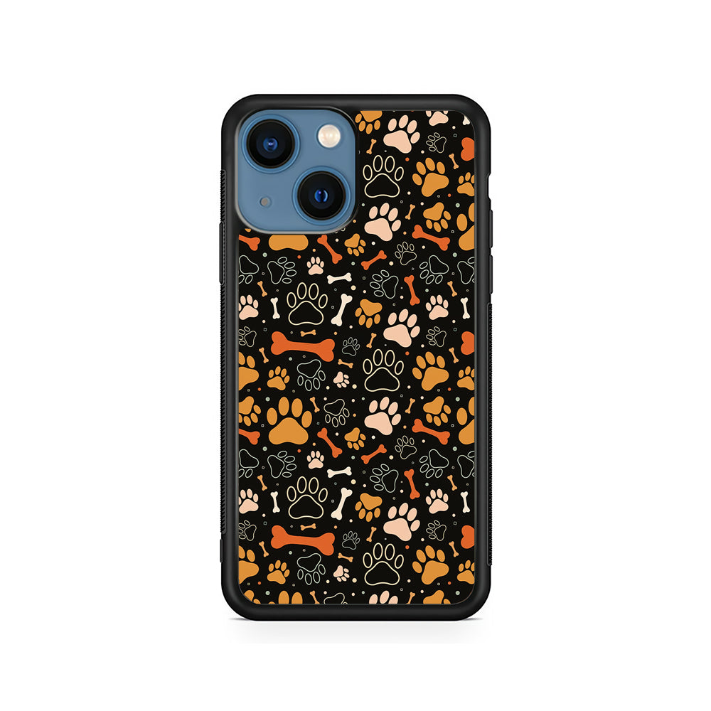 Dog Footprints and Bones iPhone 15 Plus Case