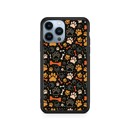 Dog Footprints and Bones iPhone 15 Pro Case