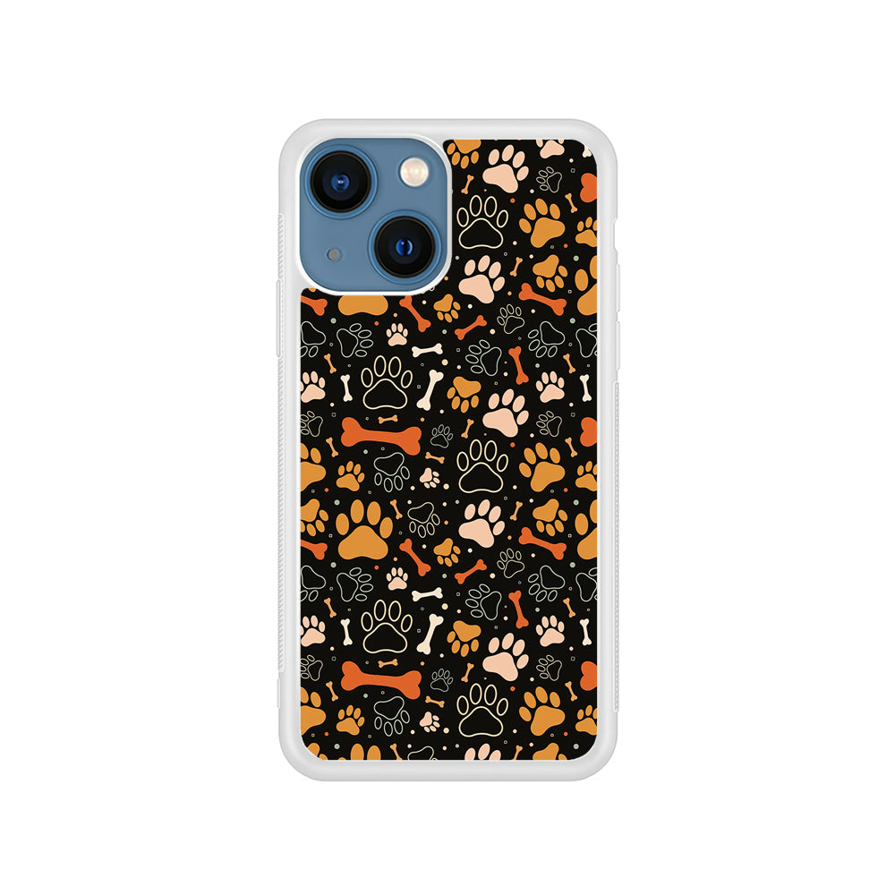 Dog Footprints and Bones iPhone 15 Plus Case