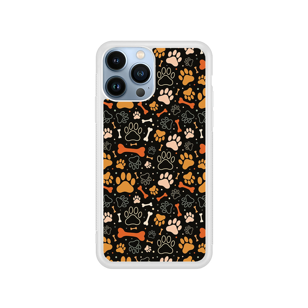 Dog Footprints and Bones iPhone 15 Pro Case