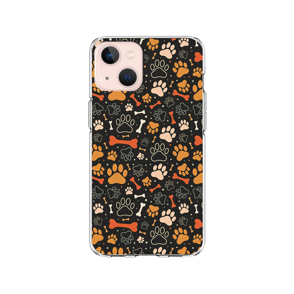 Dog Footprints and Bones iPhone 15 Plus Case