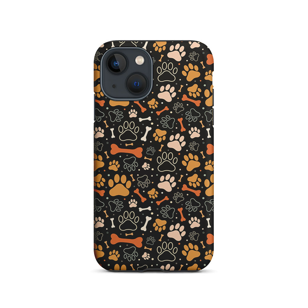 Dog Footprints and Bones iPhone 15 Plus Case