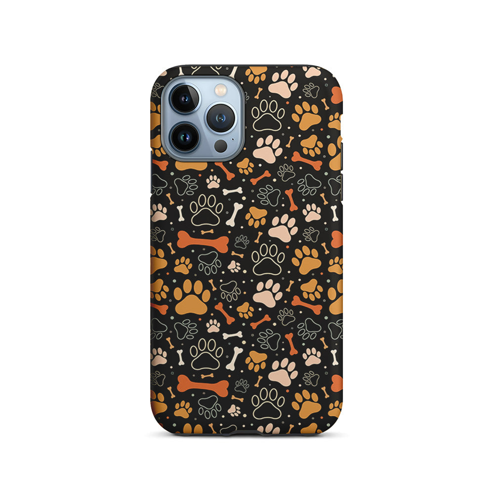 Dog Footprints and Bones iPhone 15 Pro Case