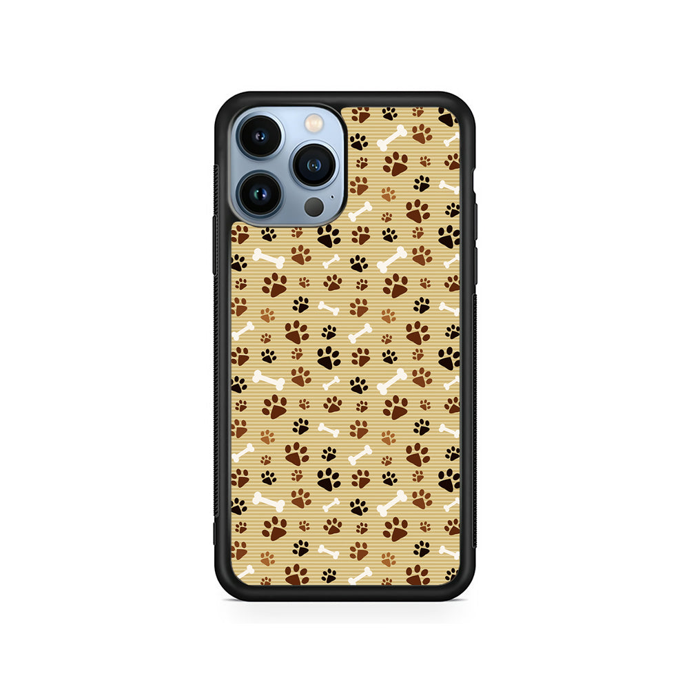 Dog Paw Print and Bones iPhone 15 Pro Case