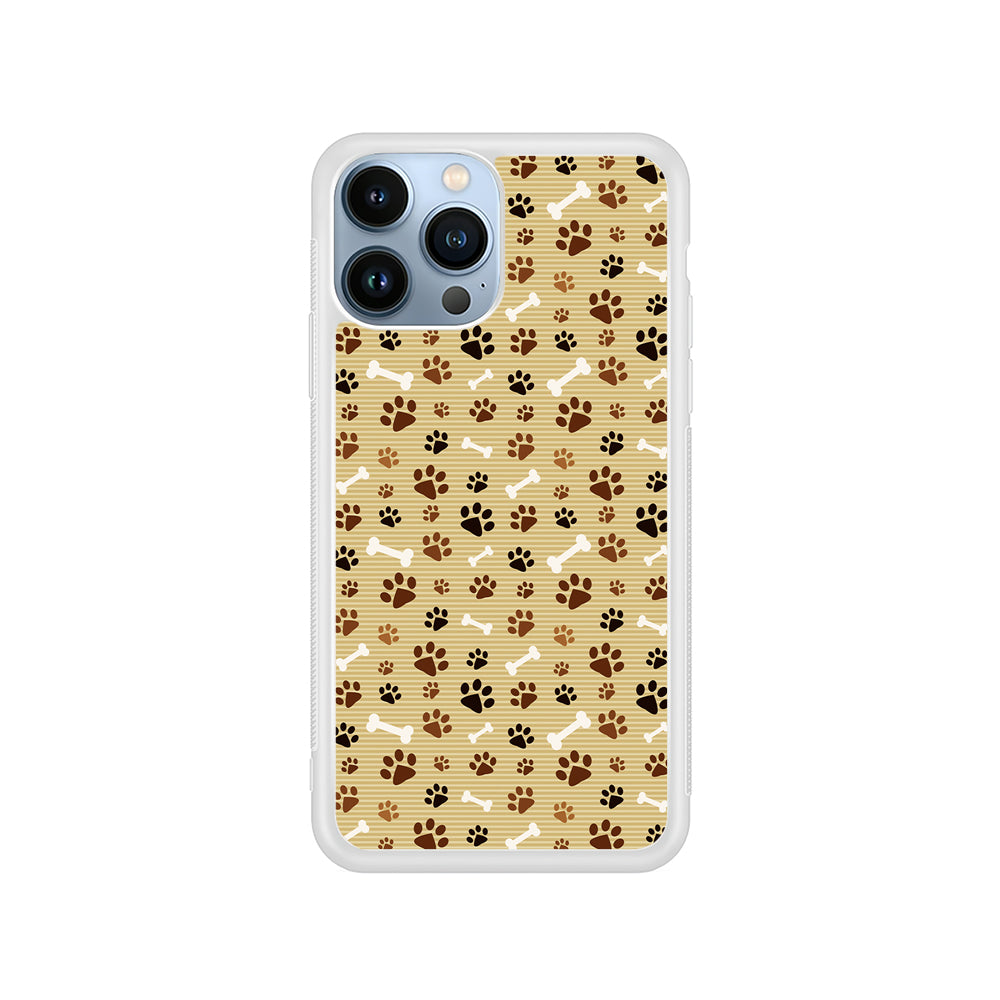 Dog Paw Print and Bones iPhone 15 Pro Case