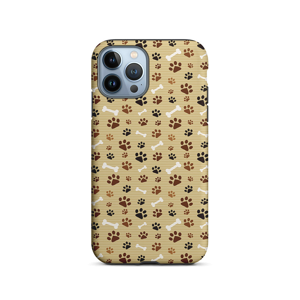 Dog Paw Print and Bones iPhone 15 Pro Case