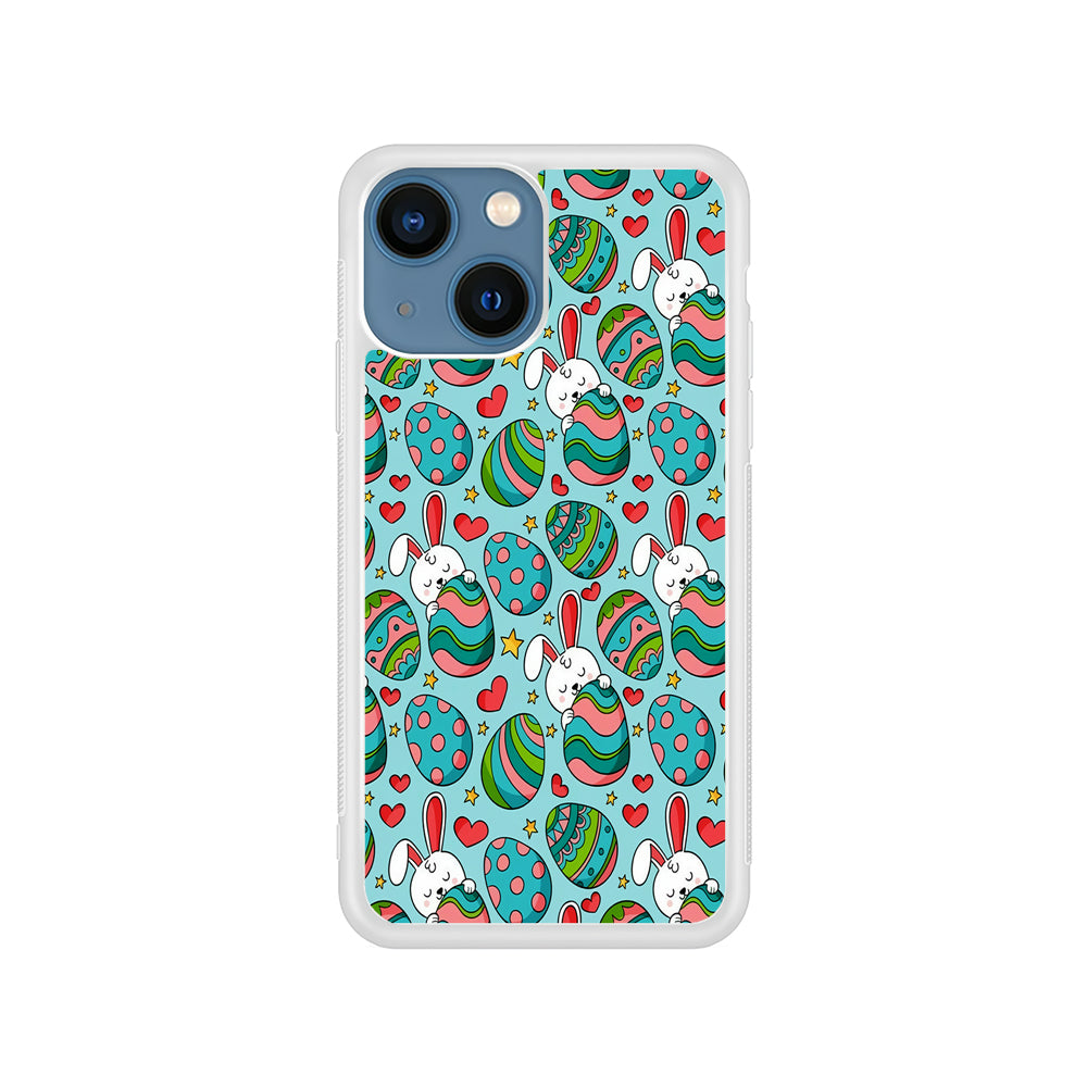 Easter Eggs and Rabbits Pattern iPhone 15 Plus Case