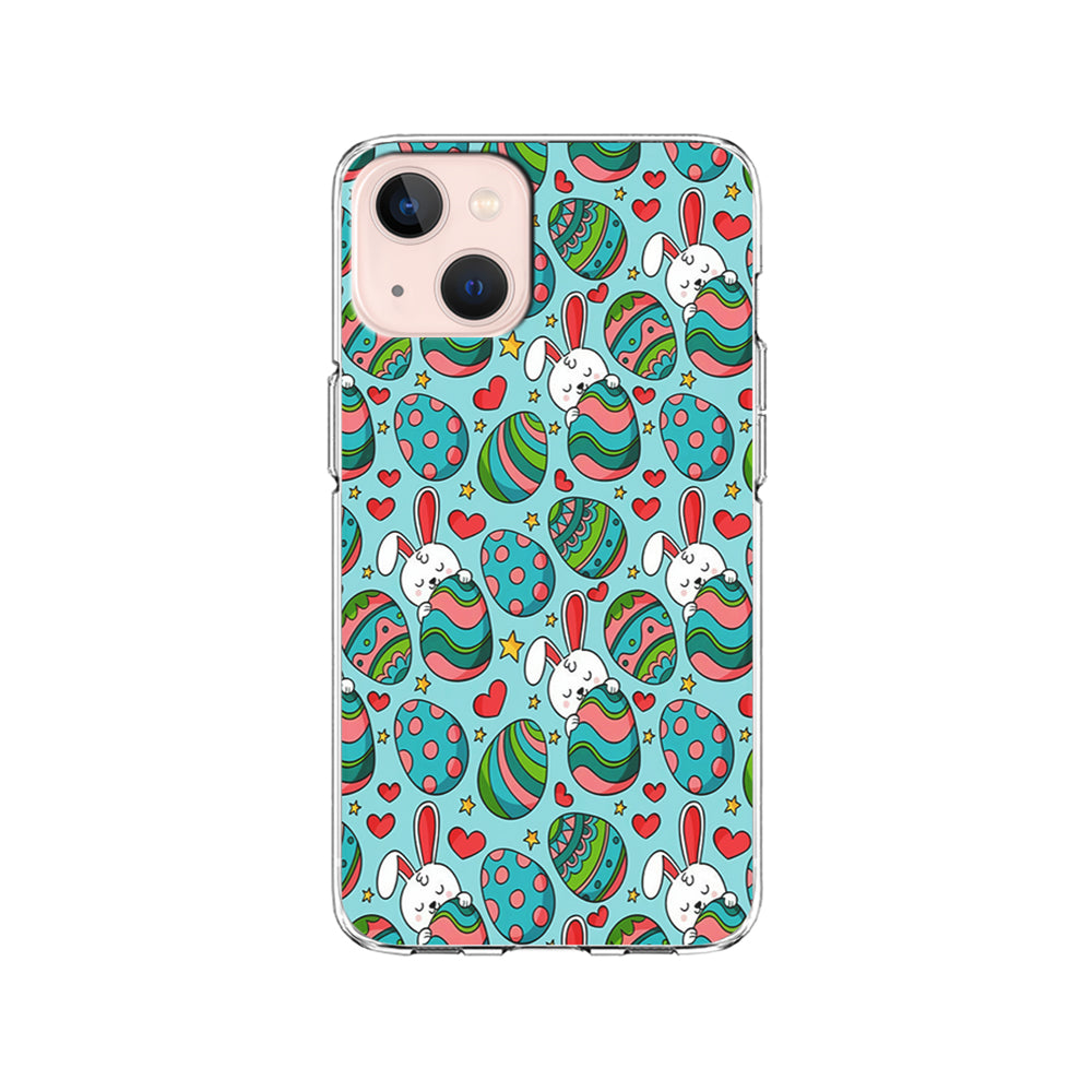 Easter Eggs and Rabbits Pattern iPhone 15 Plus Case