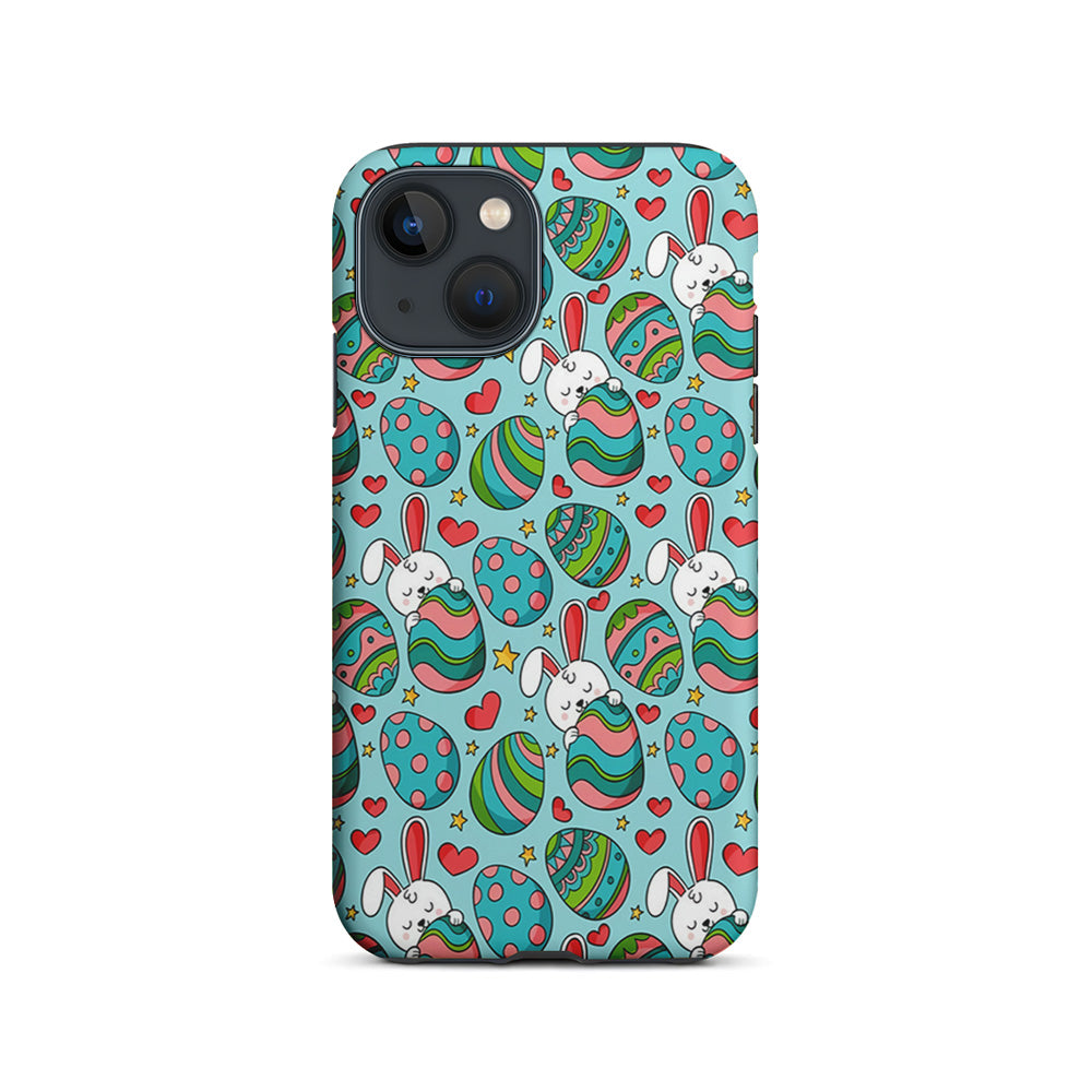 Easter Eggs and Rabbits Pattern iPhone 15 Plus Case