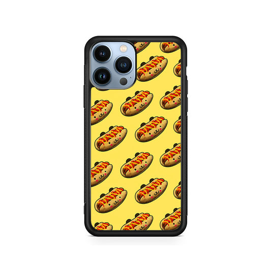 Fast Food Hot Dog Pattern iPhone 15 Pro Case