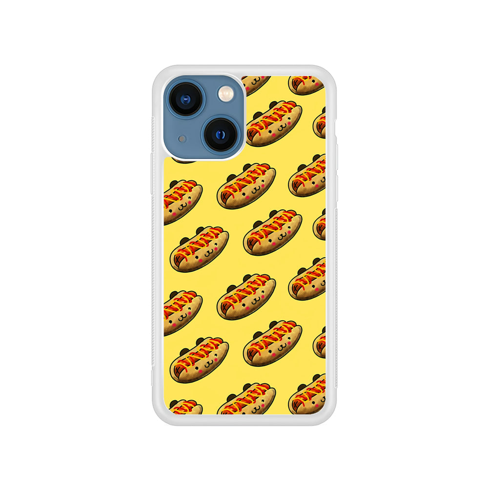 Fast Food Hot Dog Pattern iPhone 15 Plus Case