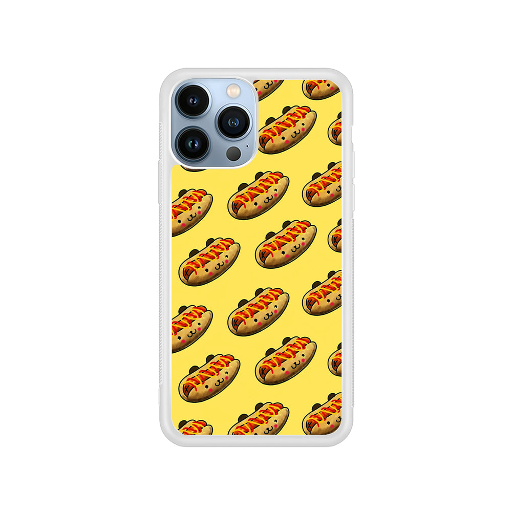 Fast Food Hot Dog Pattern iPhone 15 Pro Case