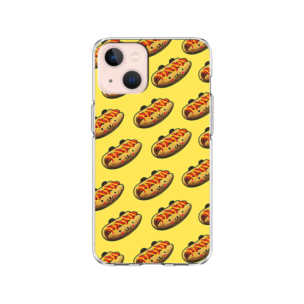 Fast Food Hot Dog Pattern iPhone 15 Plus Case