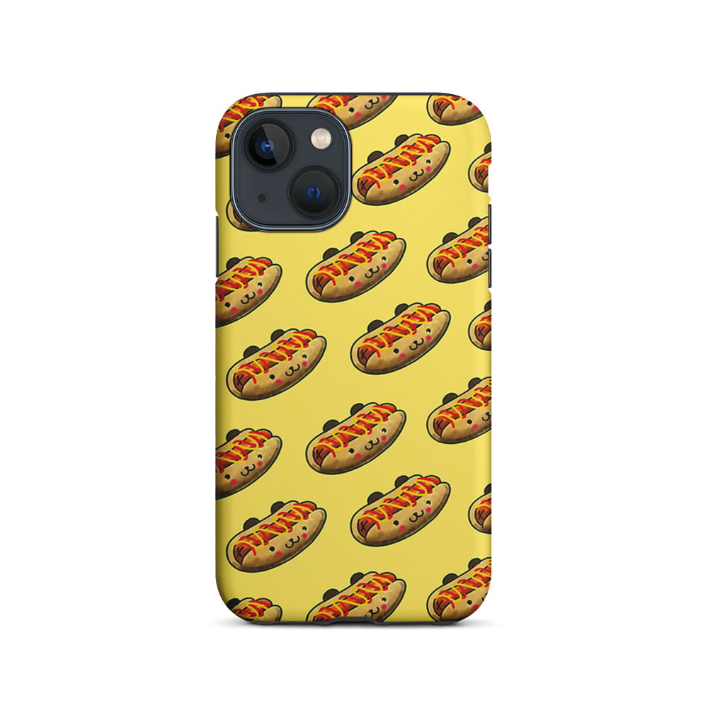 Fast Food Hot Dog Pattern iPhone 15 Plus Case