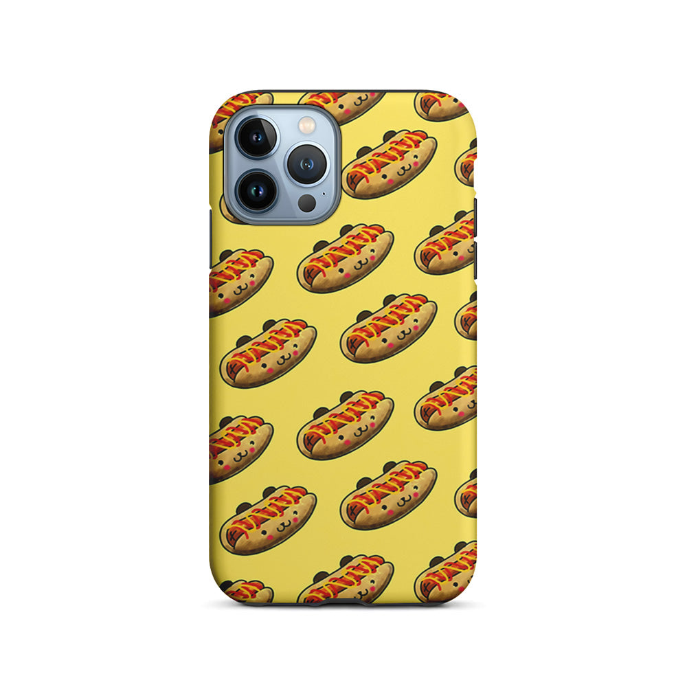 Fast Food Hot Dog Pattern iPhone 15 Pro Case