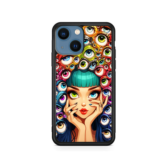 Flamboyant Girl with Many Eyes iPhone 15 Plus Case