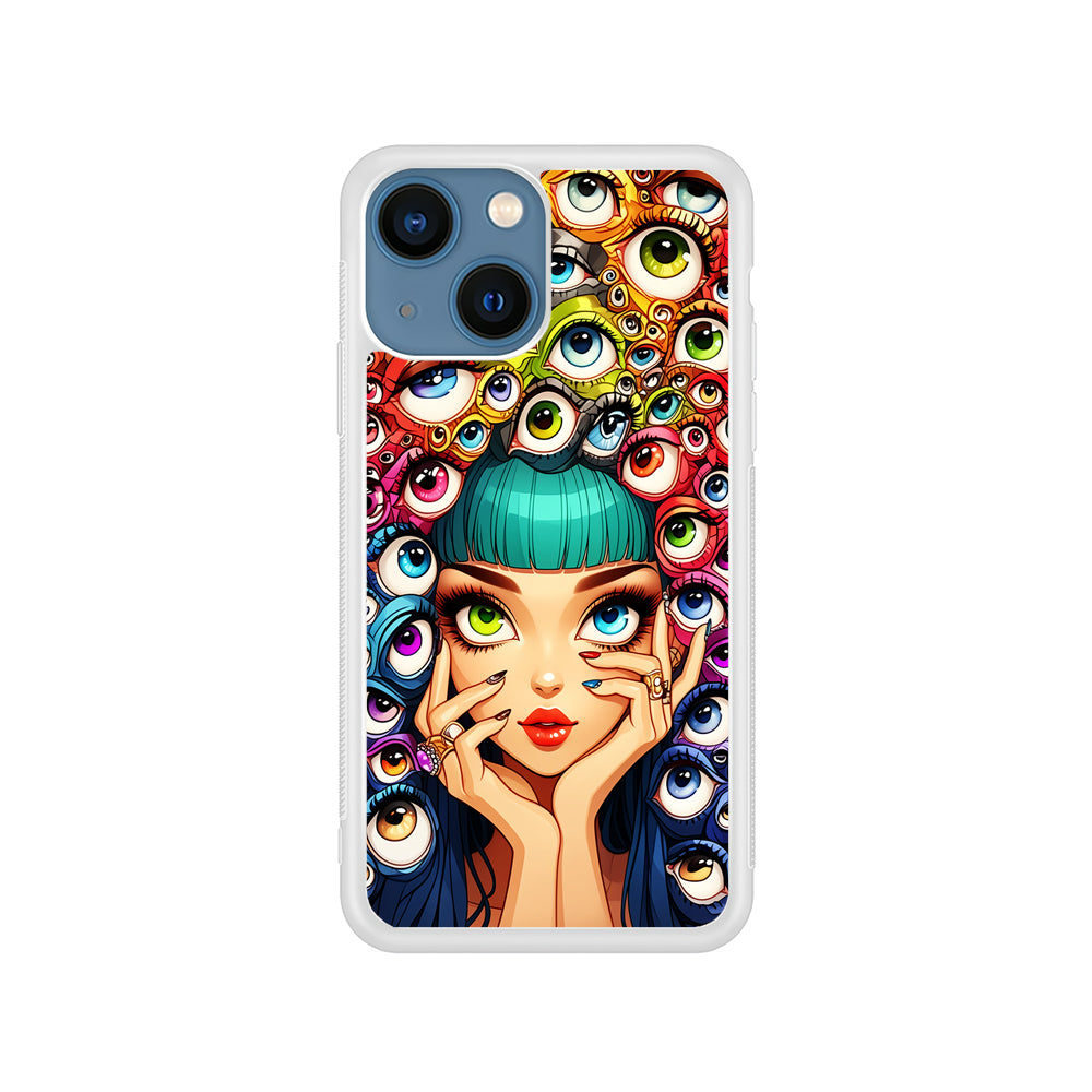 Flamboyant Girl with Many Eyes iPhone 15 Plus Case