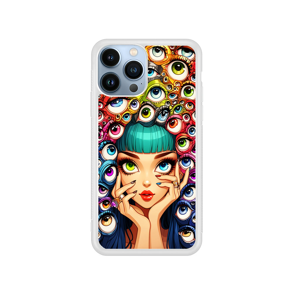 Flamboyant Girl with Many Eyes iPhone 15 Pro Case