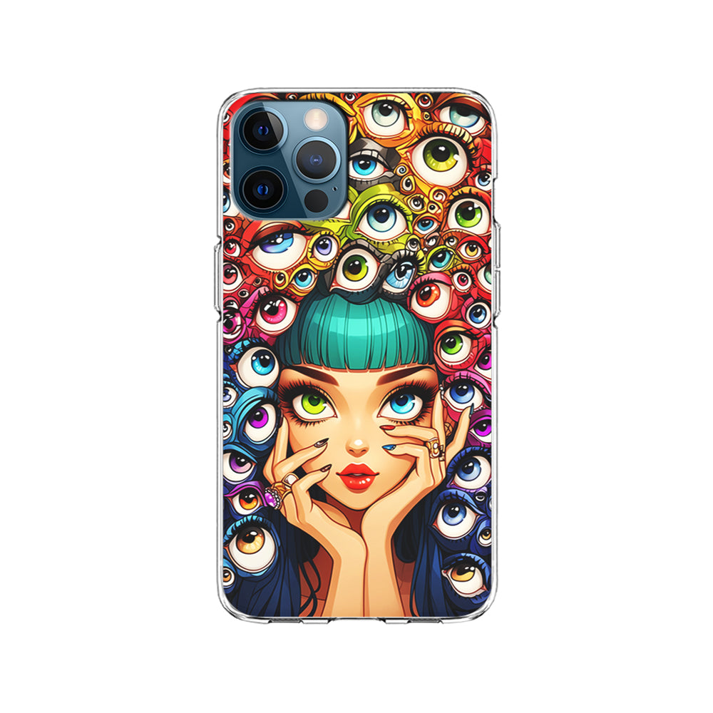 Flamboyant Girl with Many Eyes iPhone 15 Pro Case