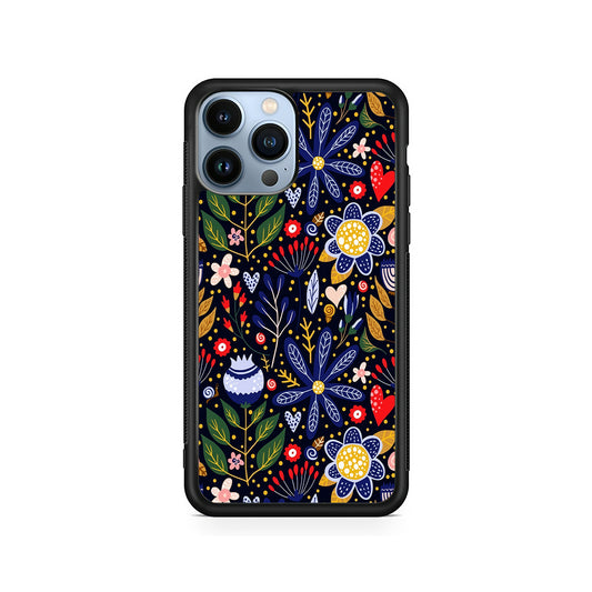 Flowers on a Dark Aesthetic iPhone 15 Pro Case