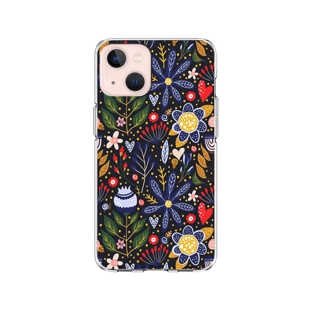 Flowers on a Dark Aesthetic iPhone 15 Plus Case