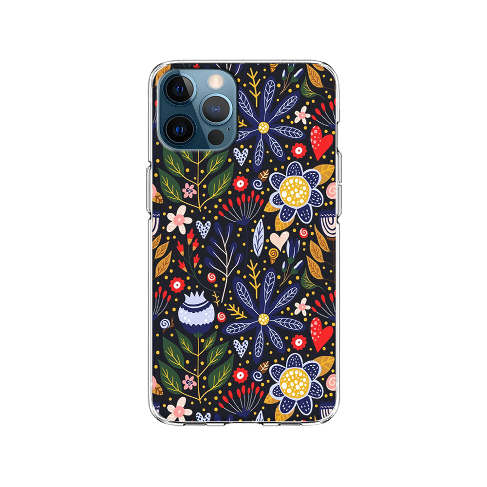 Flowers on a Dark Aesthetic iPhone 15 Pro Case