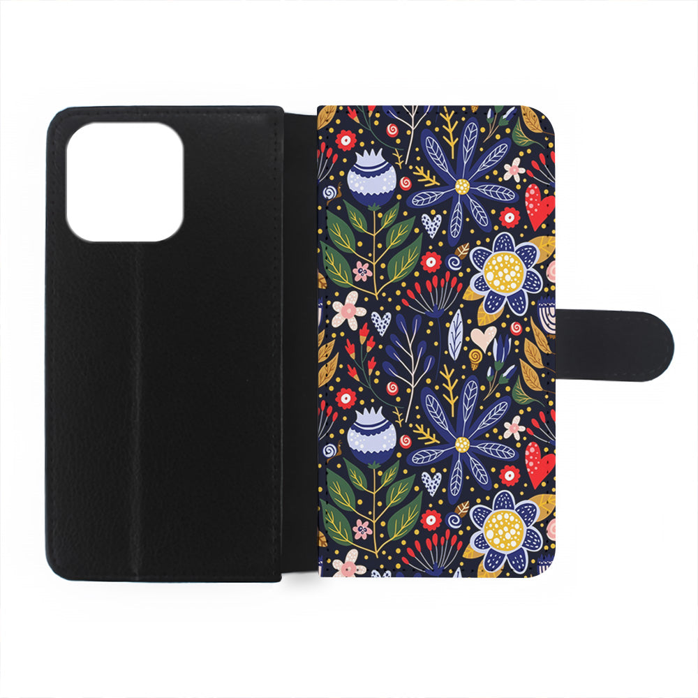 Flowers on a Dark Aesthetic iPhone 15 Plus Case