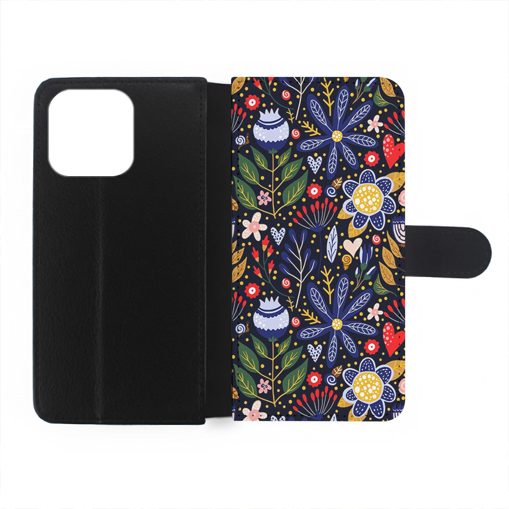 Flowers on a Dark Aesthetic iPhone 15 Pro Case