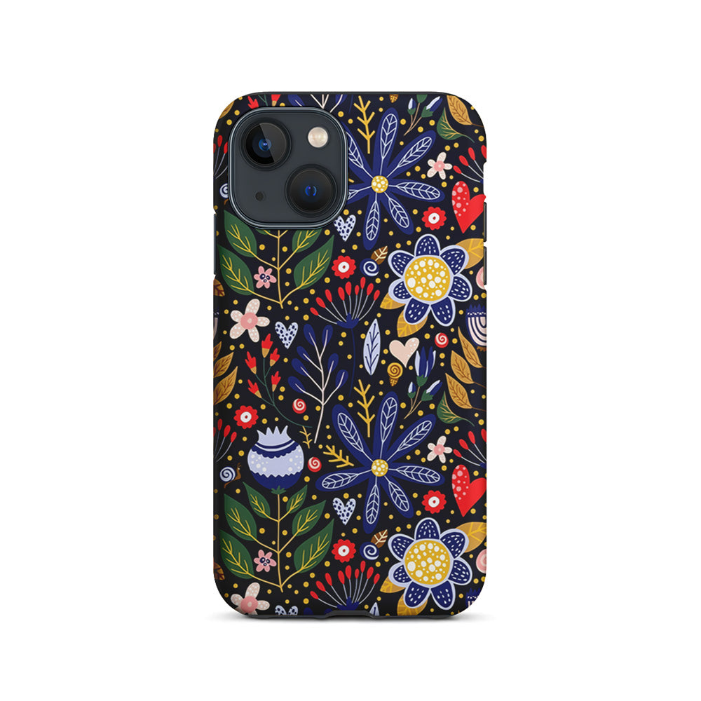 Flowers on a Dark Aesthetic iPhone 15 Plus Case