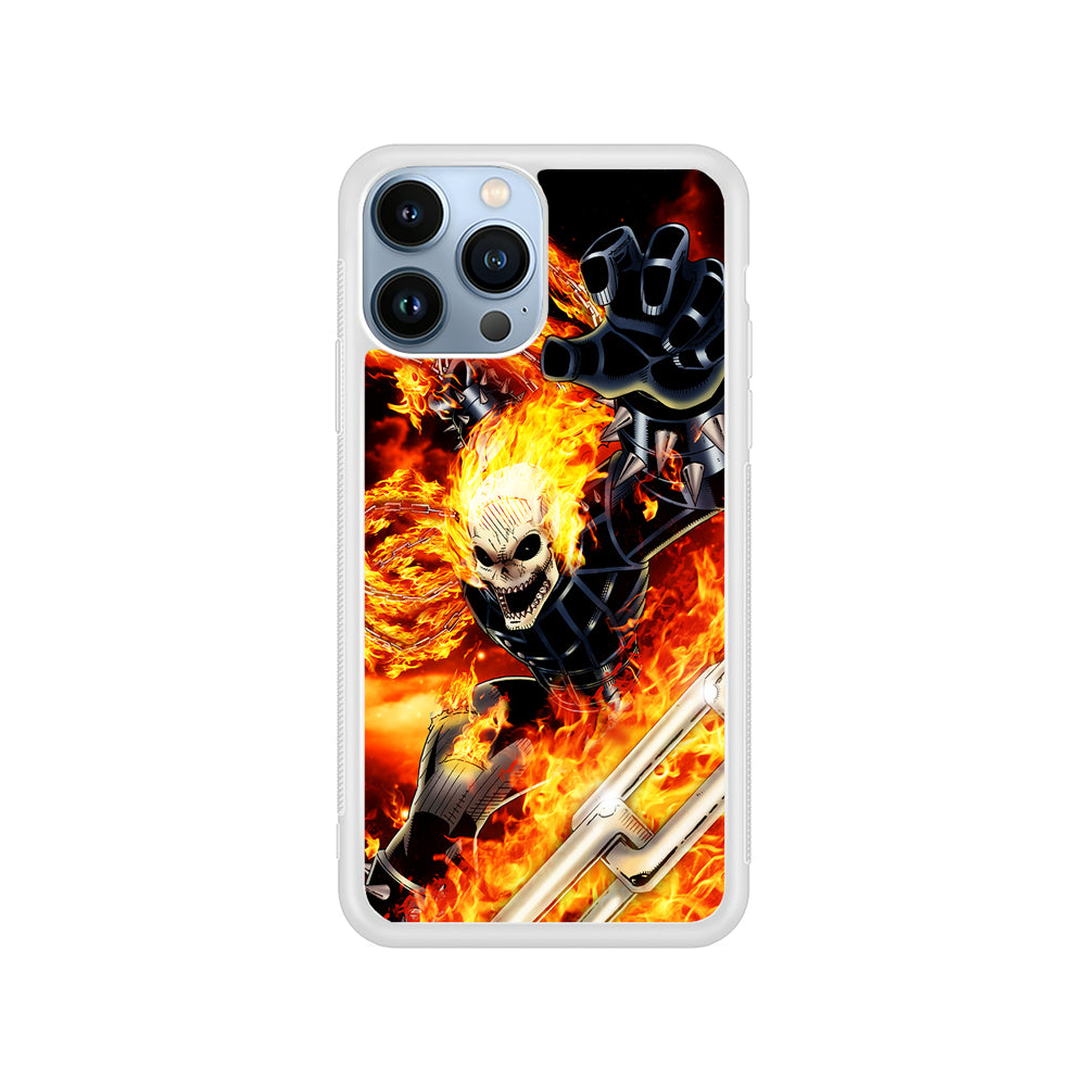 Ghost Rider on Fire iPhone 14 Pro Case