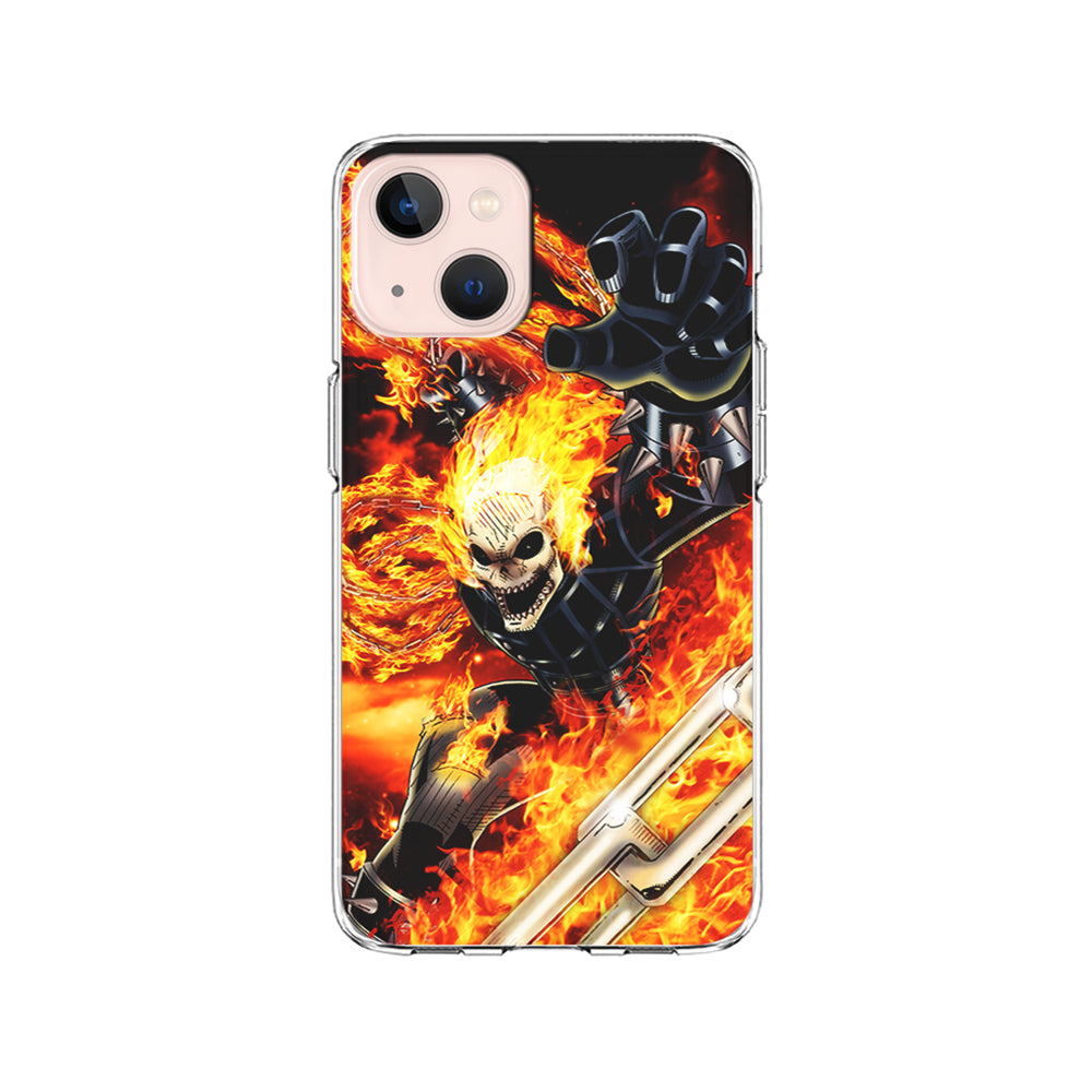 Ghost Rider on Fire iPhone 15 Plus Case