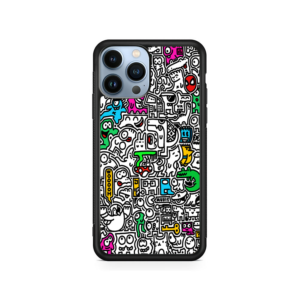 Graffiti Doodle Drawings Art iPhone 14 Pro Case