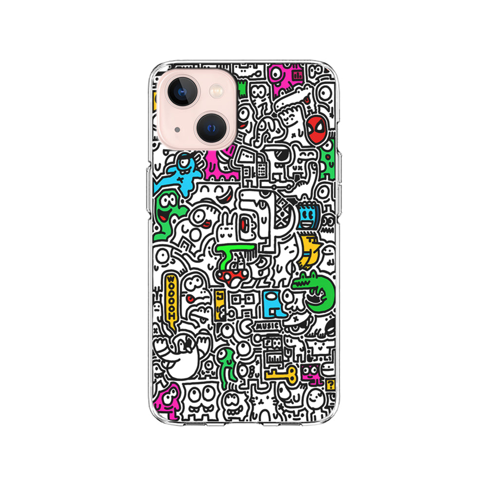 Graffiti Doodle Drawings Art iPhone 15 Plus Case